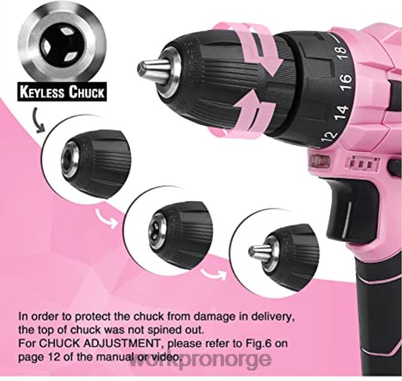 WORKPRO 12V batteridrevet boresett og 6-i-1 stiftepistol og 8 stk magnetiske skrutrekkersett og trådløs smeltelimpistol rosa verktøy 622PZ313