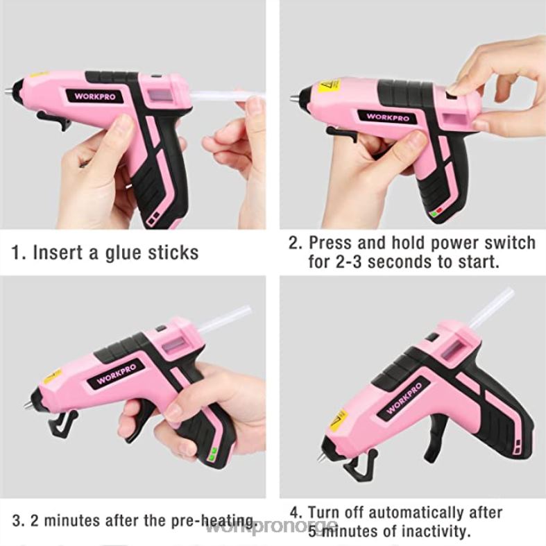 WORKPRO 12V batteridrevet boresett og 6-i-1 stiftepistol og 8 stk magnetiske skrutrekkersett og trådløs smeltelimpistol rosa verktøy 622PZ313