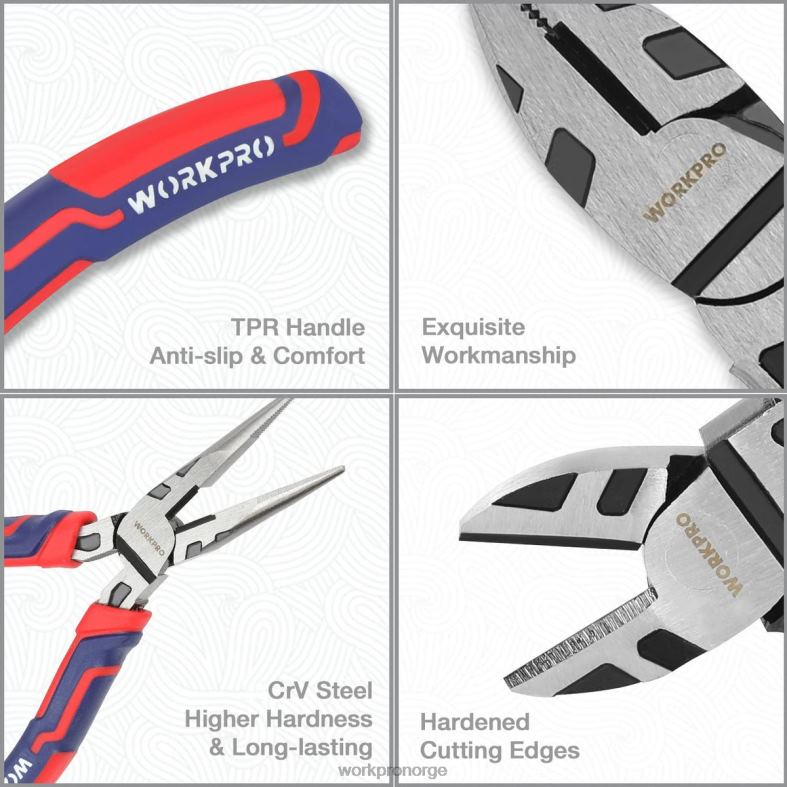 WORKPRO 20v trådløs slagnøkkel & 5 stk tangsett & 16 stk magnetisk skrutrekkersett & 3 stk justerbar skiftenøkkelsett hjelpsom verktøy 622PZ319