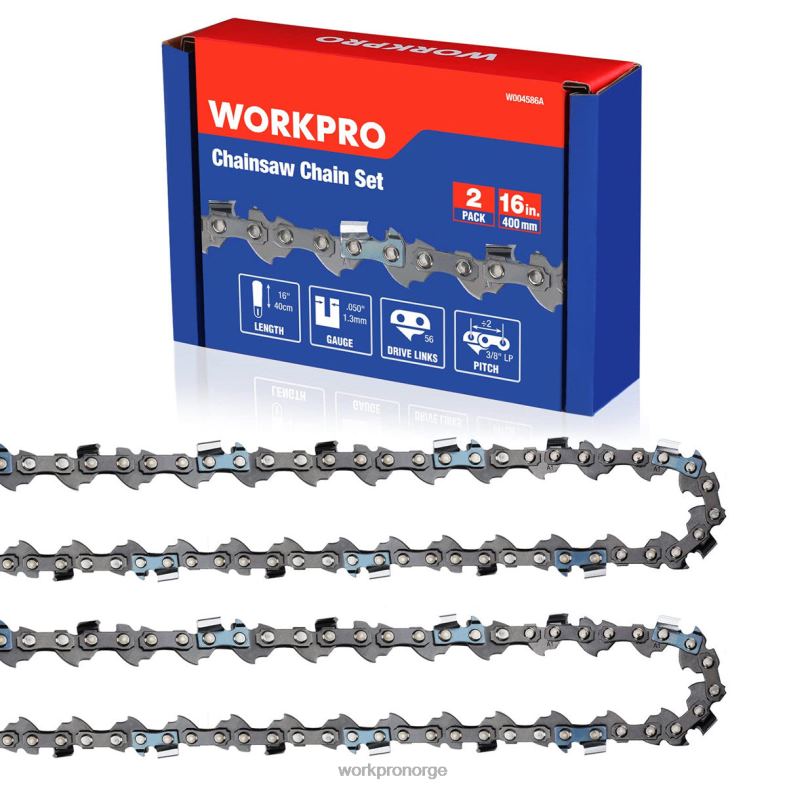 WORKPRO 2-paks motorsagkjede, 3/8" stigning, 56 drivlenker ved sagkjede for motorsagdeler nyttig verktøy 622PZ204