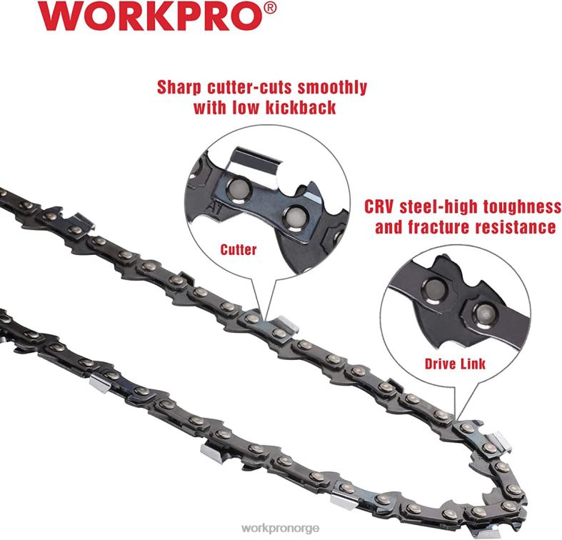WORKPRO 2-paks motorsagkjede, 3/8\" stigning, 56 drivlenker ved sagkjede for motorsagdeler nyttig verktøy 622PZ204
