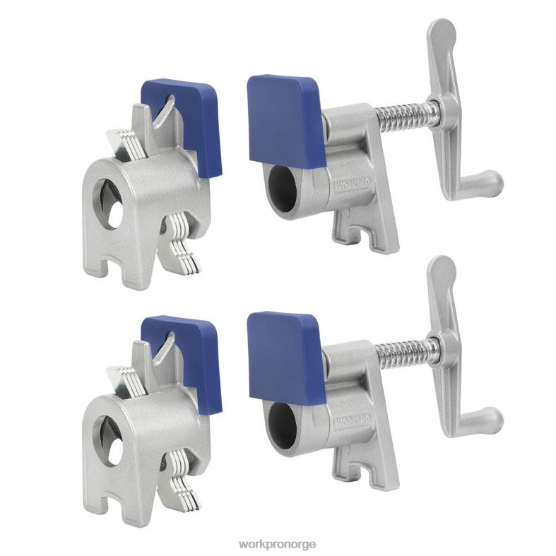 WORKPRO 2 stk rørklemmer, lette rørklemmer i pressstøping av aluminium svart verktøy 622PZ124