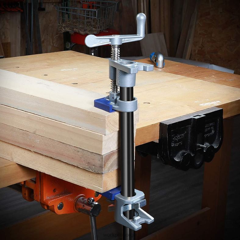WORKPRO 2 stk rørklemmer, lette rørklemmer i pressstøping av aluminium svart verktøy 622PZ124