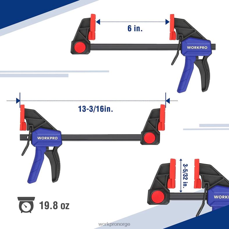 WORKPRO 2 stk stangklemmer for trebearbeiding, middels kraftig 300lbs enhånds klemme/spreder hjelpsom verktøy 622PZ123