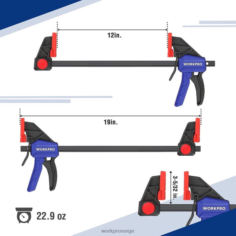 WORKPRO 2 stk stangklemmer for trebearbeiding, middels kraftig 300lbs enhånds klemme/spreder morden verktøy 622PZ118