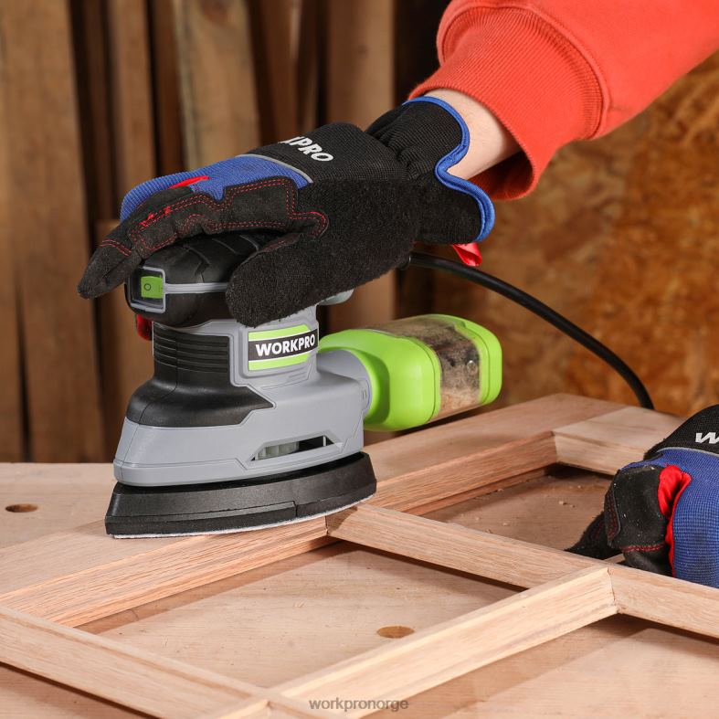 WORKPRO 1,6 amp detaljsliper, 13000 opm kompakt elektrisk slipemaskin med støvsamler hjelpsom verktøy 622PZ239