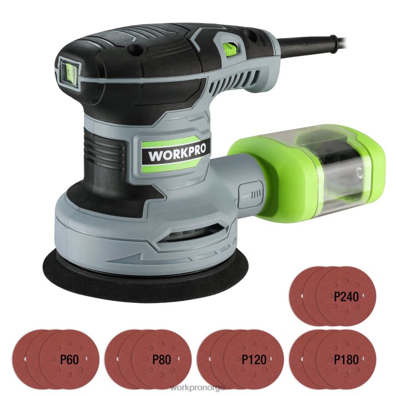 WORKPRO 2,5 amp elektrisk 5-tommers slipemaskin med tilfeldig bane, 6 variable hastigheter 7000 til 14000 rpm nyttig verktøy 622PZ233