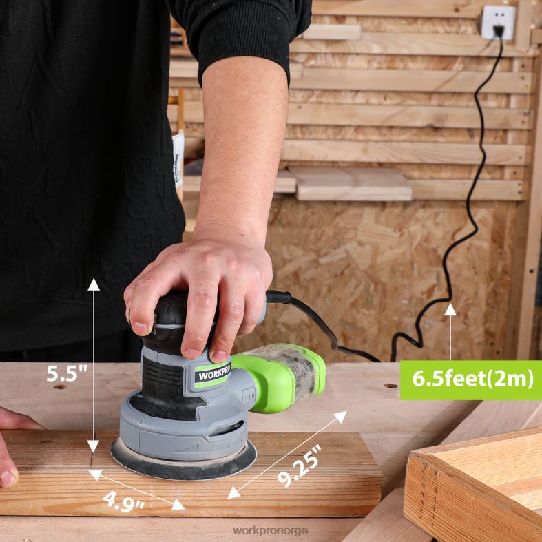 WORKPRO 2,5 amp elektrisk 5-tommers slipemaskin med tilfeldig bane, 6 variable hastigheter 7000 til 14000 rpm nyttig verktøy 622PZ233