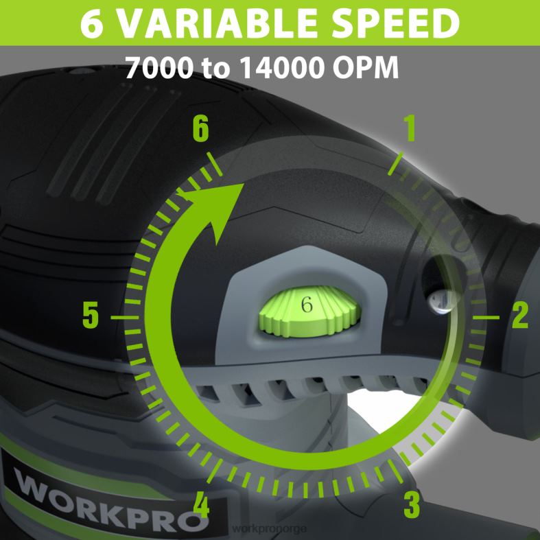 WORKPRO 2,5 amp elektrisk 5-tommers slipemaskin med tilfeldig bane, 6 variable hastigheter 7000 til 14000 rpm nyttig verktøy 622PZ233