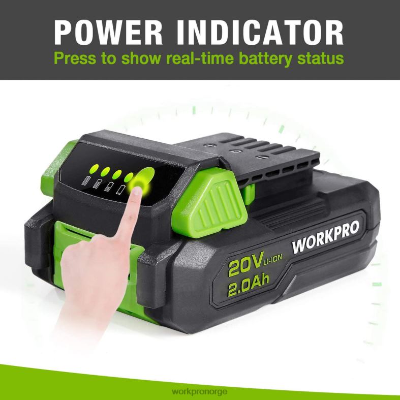 WORKPRO 20v 2.0ah litium-ion batteripakke morden verktøy 622PZ218
