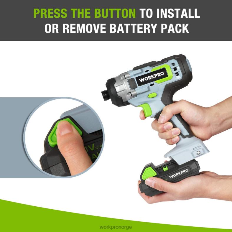 WORKPRO 20v 2.0ah litium-ion batteripakke morden verktøy 622PZ218