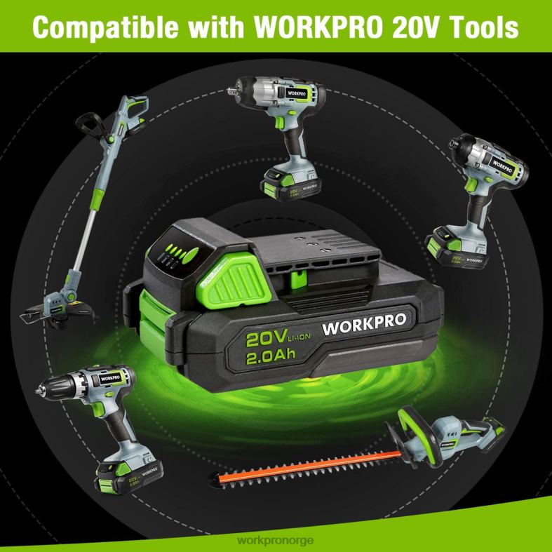 WORKPRO 20v 2.0ah litium-ion batteripakke morden verktøy 622PZ218
