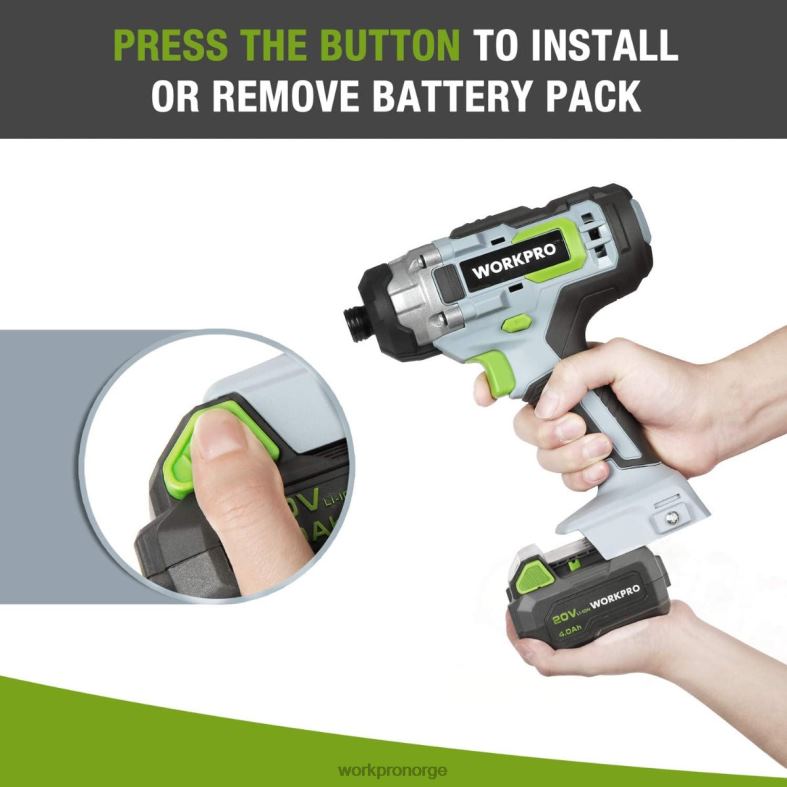 WORKPRO 20v 4.0ah litium-ion batteripakke morden verktøy 622PZ217
