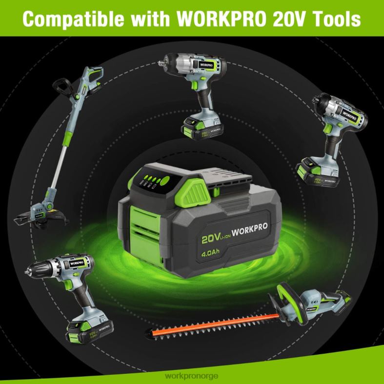 WORKPRO 20v 4.0ah litium-ion batteripakke morden verktøy 622PZ217