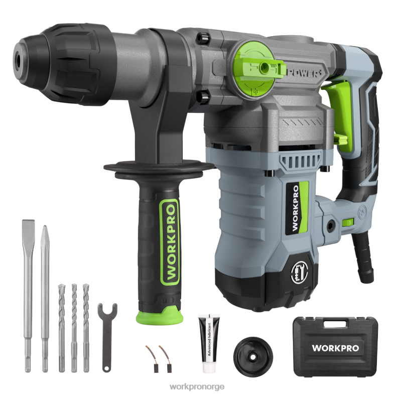 WORKPRO 12,5 amp 1-1/4 tommer premium sds-plus borhammer, kraftig versjon med ledning hjelpsom verktøy 622PZ179