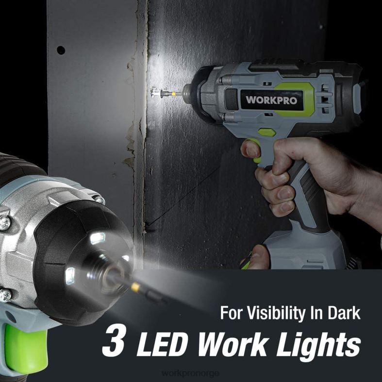 WORKPRO 20V trådløs drill combo kit, boremaskin og slagdriver med 2x 2.0ah batterier og 1 times hurtiglader hjelpsom verktøy 622PZ169