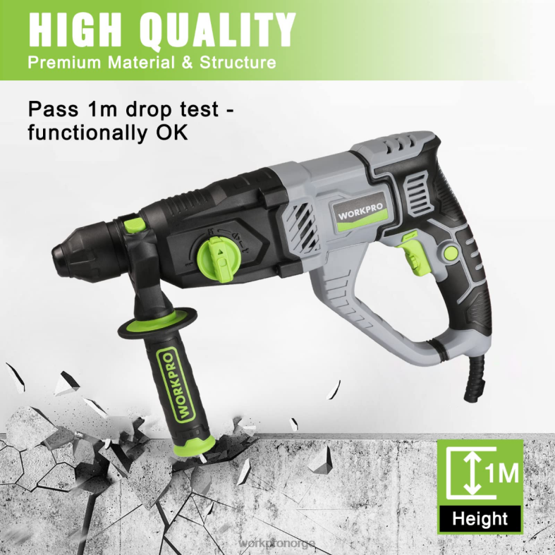 WORKPRO 7,5 amp 1-1/4 tommer premium sds-plus borhammer, lett versjon med ledning nyttig verktøy 622PZ178