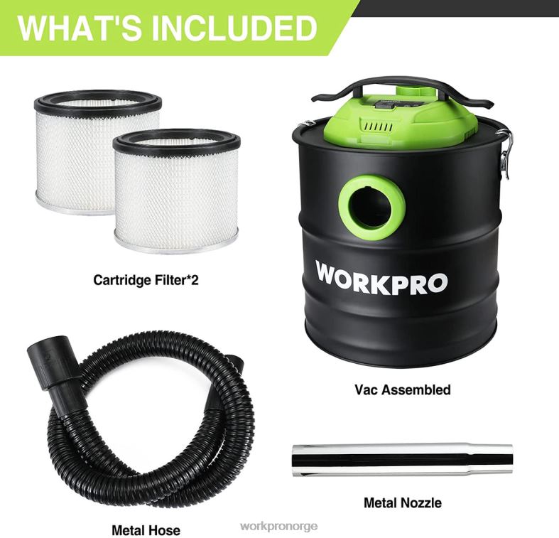 WORKPRO 5,2 gallon aske støvsuger, 5,5 peak hestekrefter aske støvsuger med hepa filter hjelpsom verktøy 622PZ212