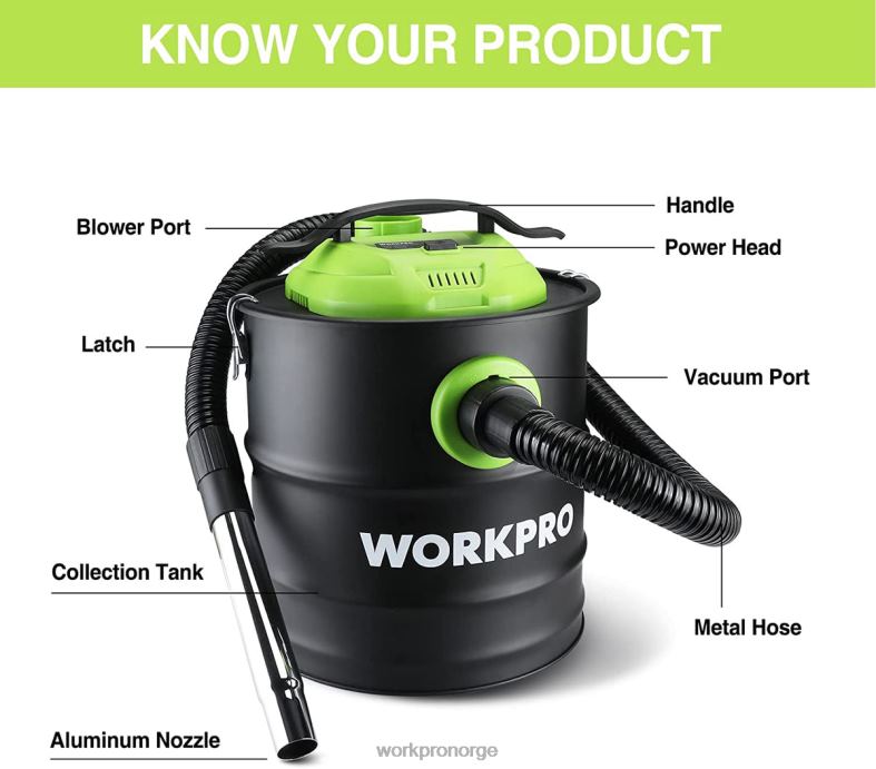 WORKPRO 5,2 gallon aske støvsuger, 5,5 peak hestekrefter aske støvsuger med hepa filter hjelpsom verktøy 622PZ212