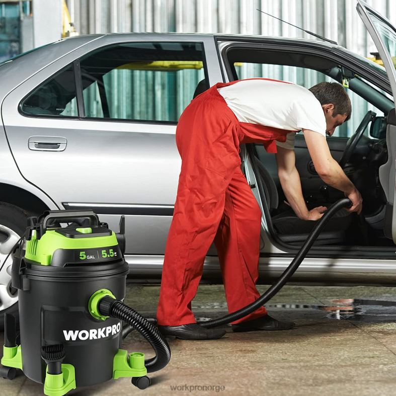 WORKPRO 5 gallon butikkstøvsuger, 5,5 peak hestekrefter butikk-støvsuger med hepa-filter, slange og tilbehør morden verktøy 622PZ214