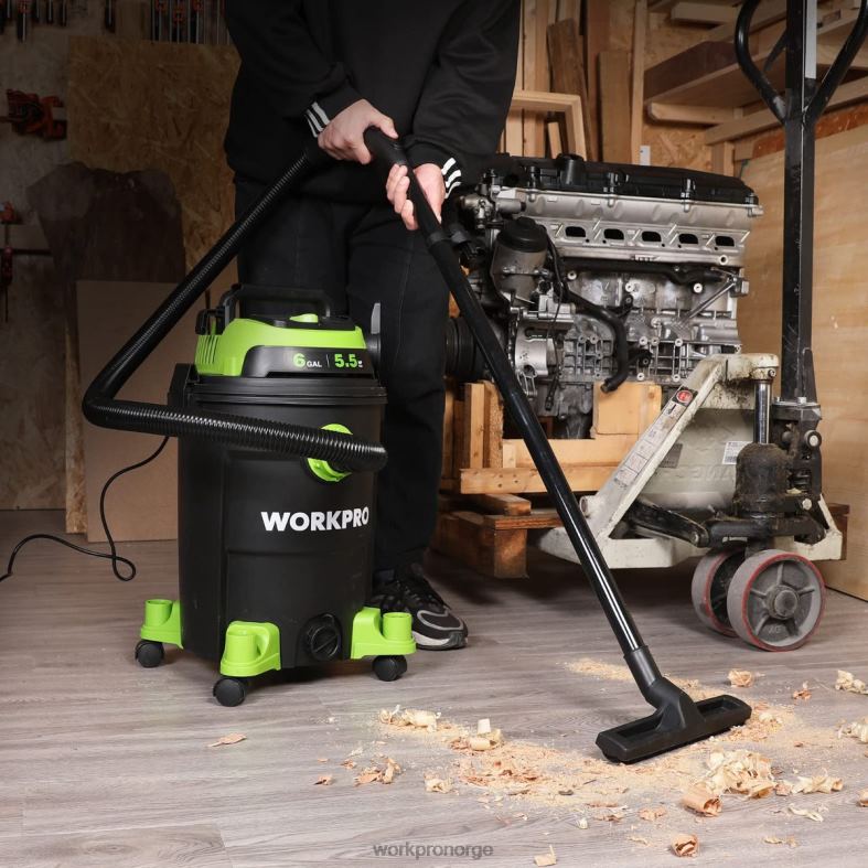 WORKPRO 6 gallon butikkstøvsuger 5,5 peak hestekrefter butikkstøvsuger med hepa-filterslange og tilbehør hjelpsom verktøy 622PZ215