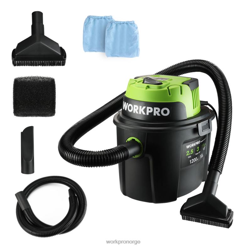 WORKPRO våt/tørr støvsuger 2,5 gallon 3 peak hestekrefter, bærbar butikkstøvsuger for hjemmet nyttig verktøy 622PZ216