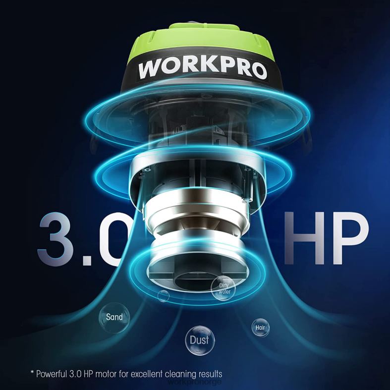 WORKPRO våt/tørr støvsuger 2,5 gallon 3 peak hestekrefter, bærbar butikkstøvsuger for hjemmet nyttig verktøy 622PZ216