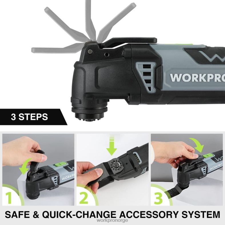 WORKPRO 3,0 amp hurtiglåsbar, utskiftbar oscillerende sag med 7 variabel hastighet 3 oscillasjonsvinkel, 17 stk sagtilbehør og bæreveske nyttig verktøy 622PZ230