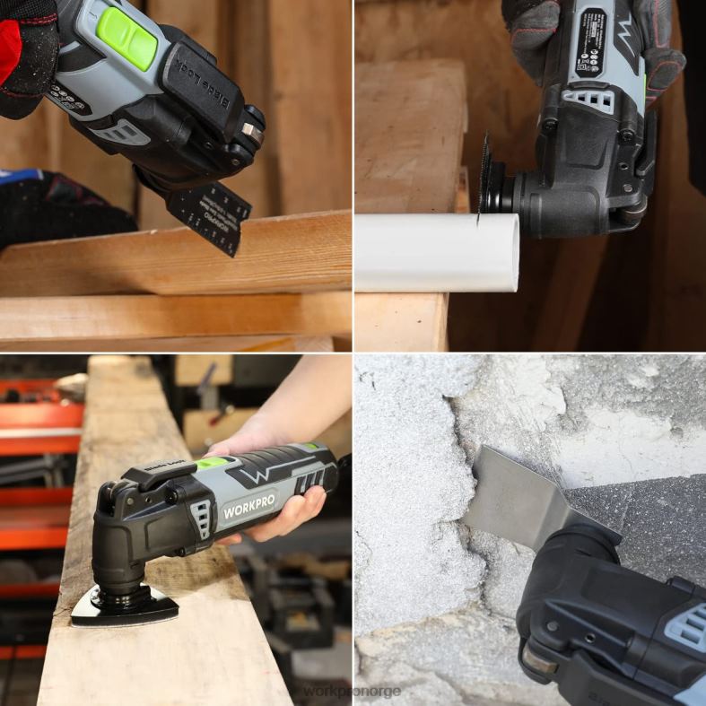 WORKPRO 3,0 amp hurtiglåsbar, utskiftbar oscillerende sag med 7 variabel hastighet 3 oscillasjonsvinkel, 17 stk sagtilbehør og bæreveske nyttig verktøy 622PZ230
