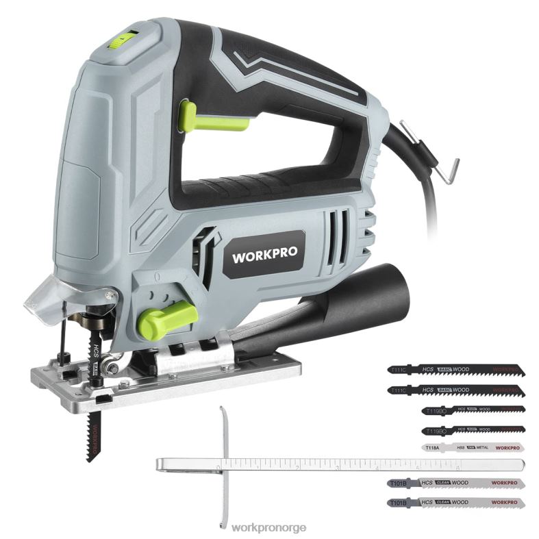 WORKPRO stikksag, 5 amp 3000 spm, stikksagverktøy med ledning elektrisk kutter for tre-, metall- og plastkapping, 7 blader morden verktøy 622PZ242