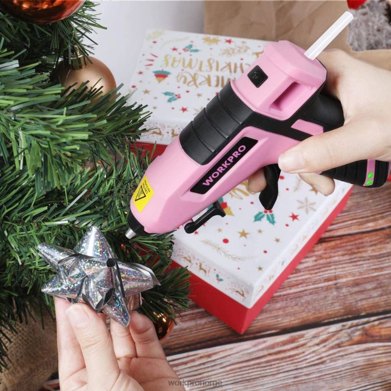 WORKPRO trådløs smeltehurtig forvarming minilimpistol med 20 stk premium limstift blå/rosa verktøy 622PZ163