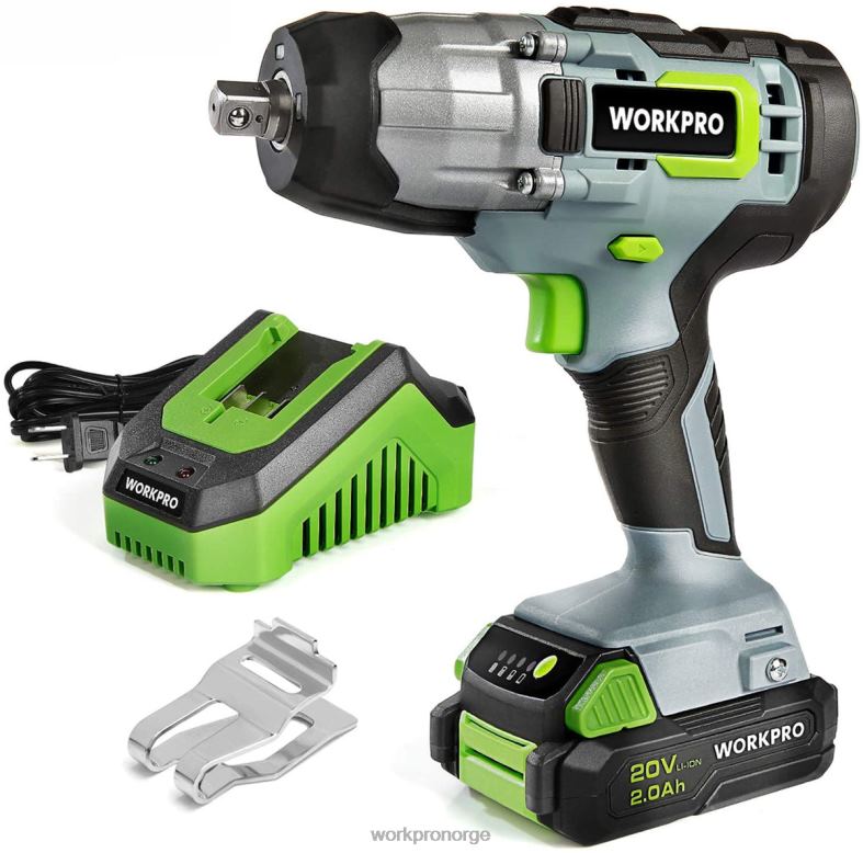 WORKPRO 20V trådløs slagnøkkel med hurtiglader belteklips for enkel bæring morden verktøy 622PZ187
