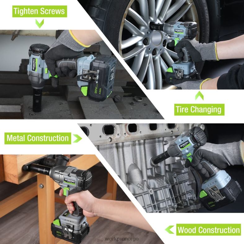 WORKPRO 20v trådløs slagnøkkel, med 4,0 ah batteri, hurtiglader, 4 stikkontakter og oppbevaringsveske morden verktøy 622PZ188