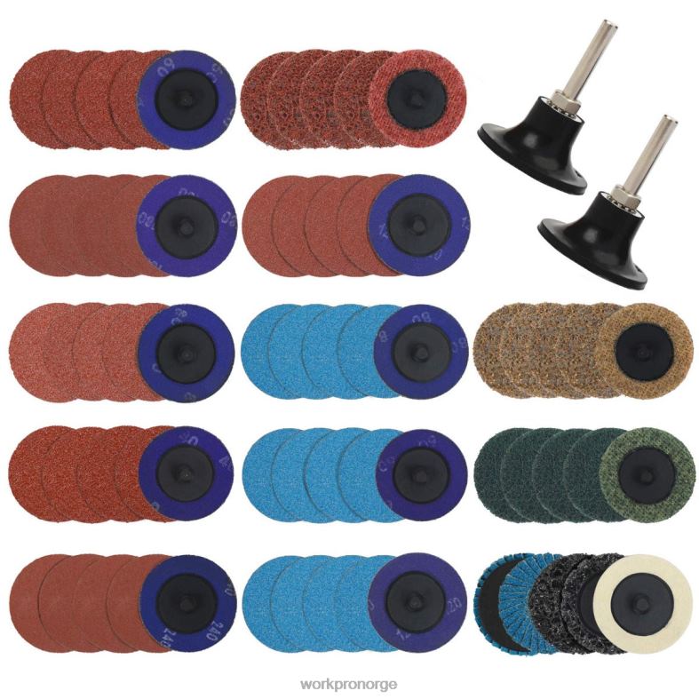 WORKPRO 101 stk slipeskiver sett 2 tommers skiver med 1/4 tomme holder nyttig verktøy 622PZ193