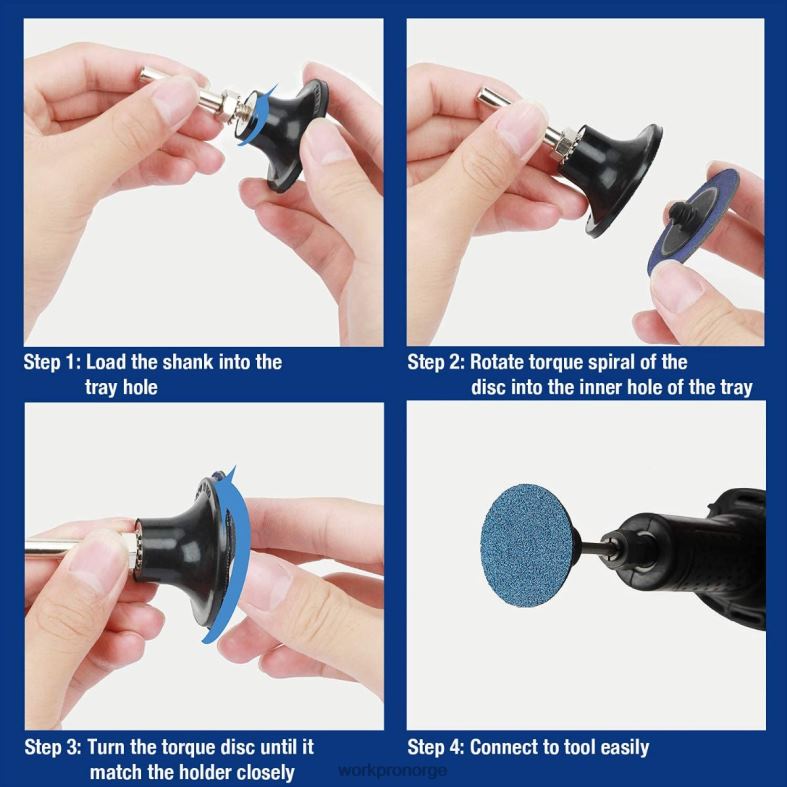 WORKPRO 101 stk slipeskiver sett 2 tommers skiver med 1/4 tomme holder nyttig verktøy 622PZ193