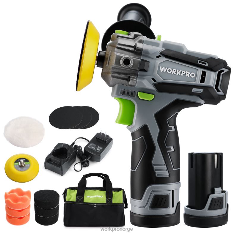 WORKPRO 12V trådløs polermaskin, mini-bildetaljeringsbuffer og slipemaskinsett med 2 li-ion-batterier nyttig verktøy 622PZ229