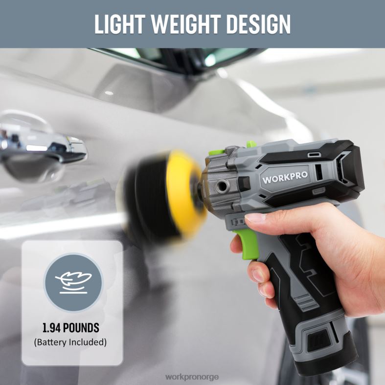 WORKPRO 12V trådløs polermaskin, mini-bildetaljeringsbuffer og slipemaskinsett med 2 li-ion-batterier nyttig verktøy 622PZ229