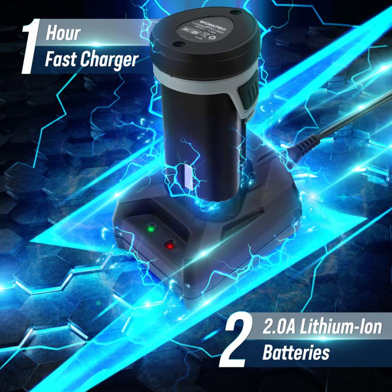 WORKPRO 12V trådløs polermaskin, mini-bildetaljeringsbuffer og slipemaskinsett med 2 li-ion-batterier nyttig verktøy 622PZ229
