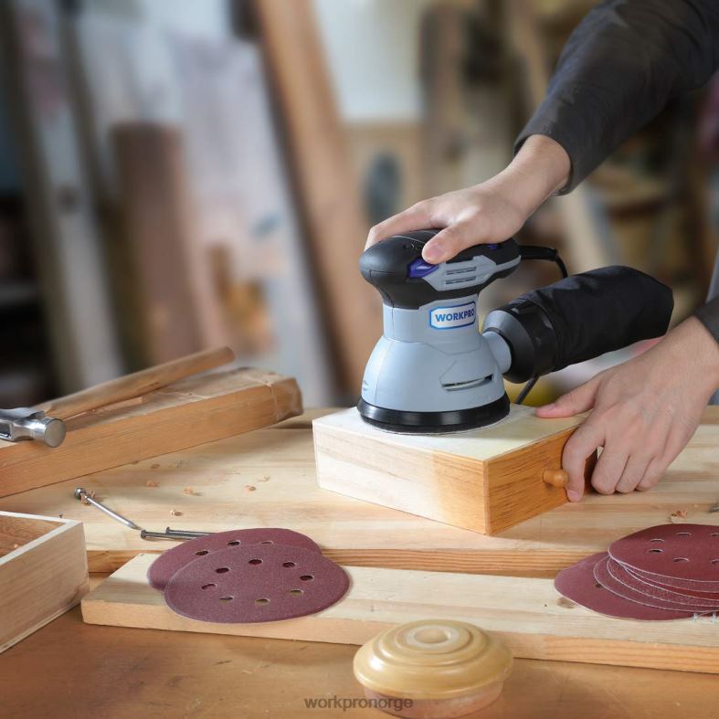 WORKPRO 150 stk slipeskiver sett for tilfeldig orbital sliper hjelpsom verktøy 622PZ197