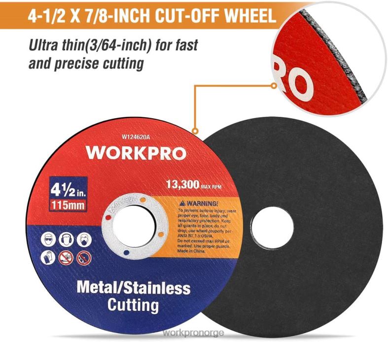 WORKPRO 20 stk metall rustfrie kappeskiver tynn metallkappeskive for vinkelsliper nyttig verktøy 622PZ195