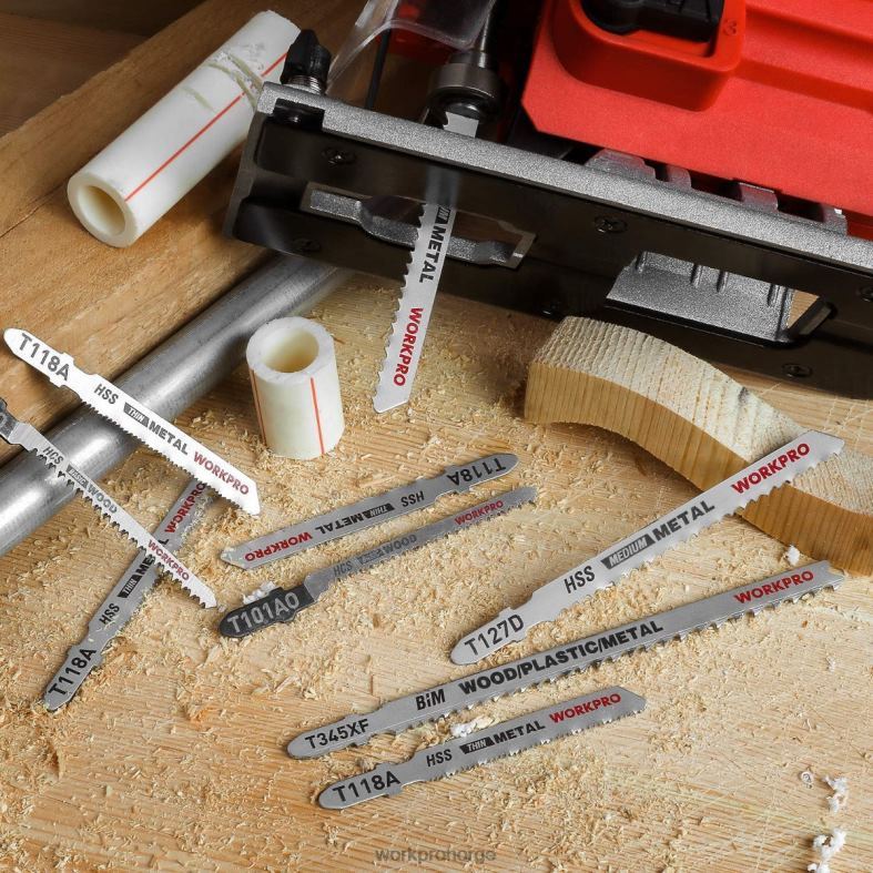 WORKPRO 25 stk t-skaft stikksagbladsett med oppbevaringsboks hjelpsom verktøy 622PZ210