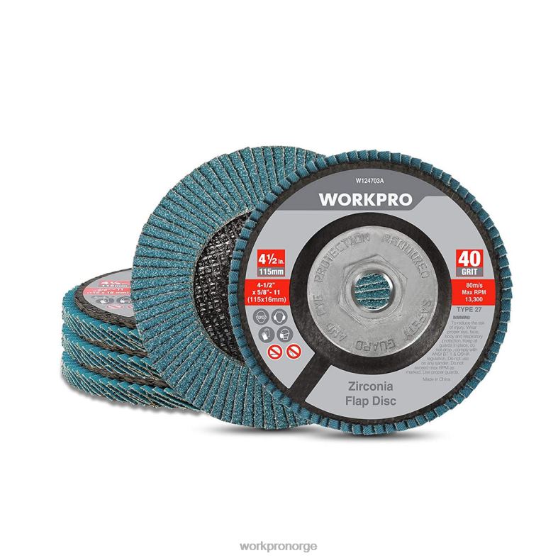 WORKPRO 5-pack zirconia klaffskive, vinkelslipeskive, 4-1/2 tommers slipeskiver nyttig verktøy 622PZ206