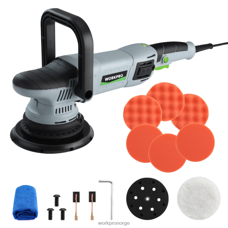 WORKPRO bufferpolerer, 6-tommers 1080w dobbeltvirkende tilfeldig orbital poleringssett morden verktøy 622PZ240
