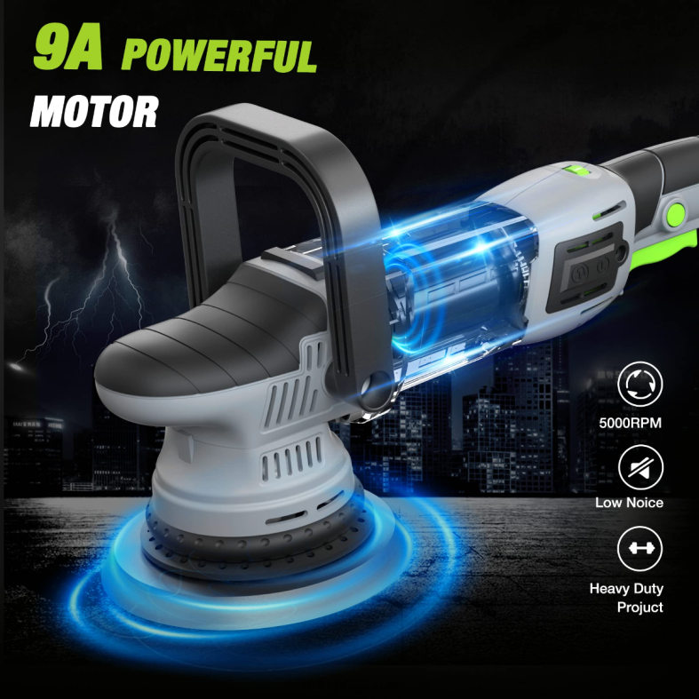 WORKPRO bufferpolerer, 6-tommers 1080w dobbeltvirkende tilfeldig orbital poleringssett morden verktøy 622PZ240