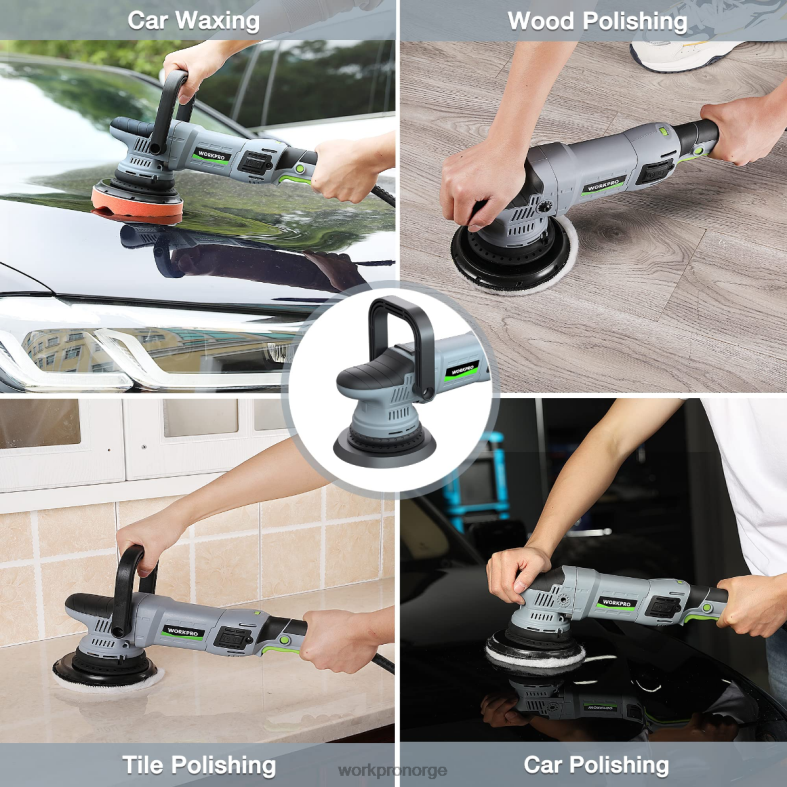 WORKPRO bufferpolerer, 6-tommers 1080w dobbeltvirkende tilfeldig orbital poleringssett morden verktøy 622PZ240