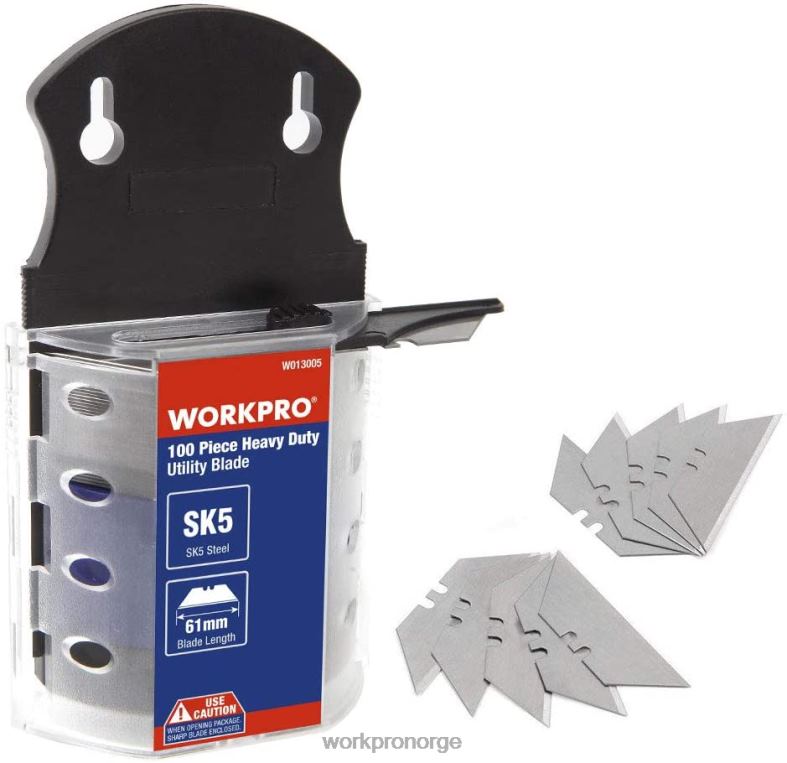 WORKPRO 100 stk bruksknivblader sk5 stål med dispenser nyttig verktøy 622PZ40