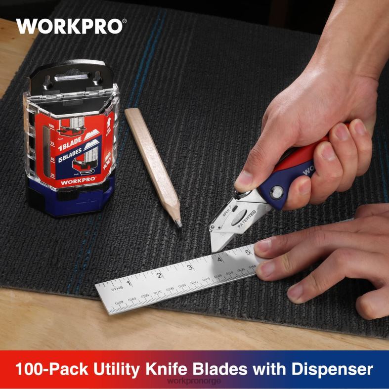 WORKPRO 100 stk sk5 karbonstål verktøyknivblader erstatning med dispenser rød/rosa verktøy 622PZ49