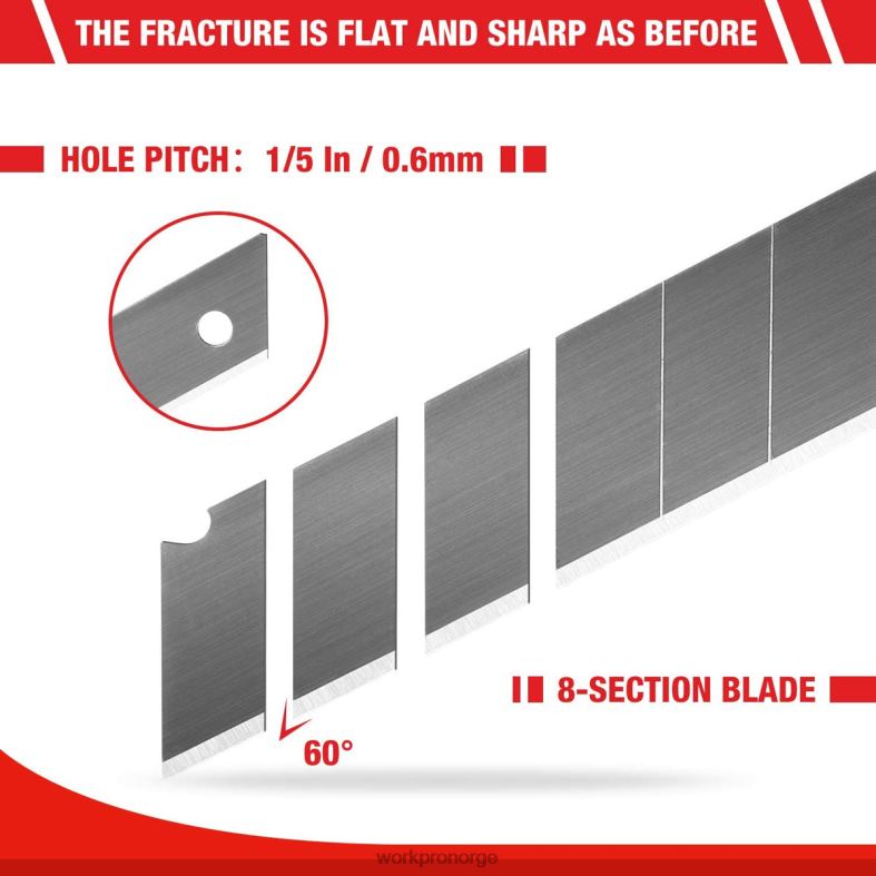 WORKPRO 18 mm snap-off blader sk5 stål erstatningsblad passer til pakke med 100 stk nyttig verktøy 622PZ53