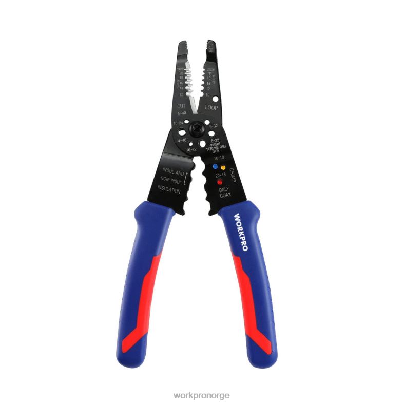 WORKPRO 8-tommers wire stripper, multi-verktøy wire cutter for stripping, kutting og krymping nyttig verktøy 622PZ158