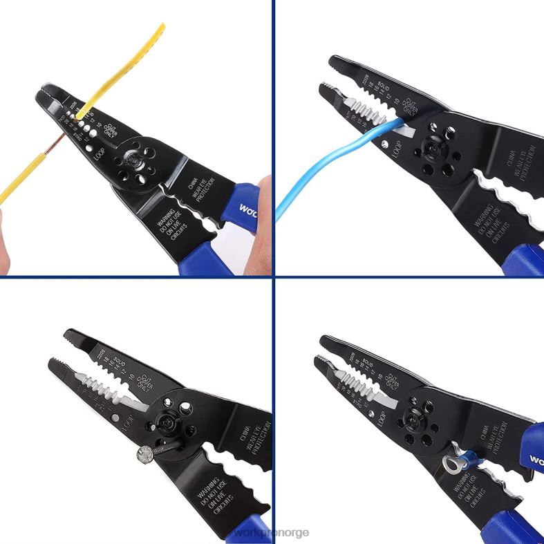 WORKPRO 8-tommers wire stripper, multi-verktøy wire cutter for stripping, kutting og krymping nyttig verktøy 622PZ158